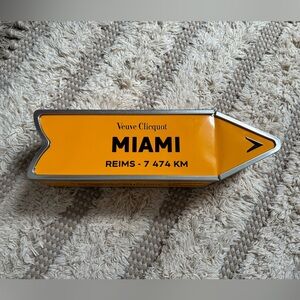 Veuve Clicquot Miami Arrow Sign - Yellow